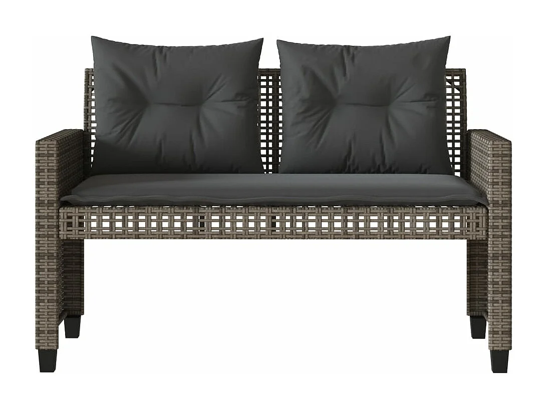 Muebles de jardín con cojines 4 piezas vidrio resina tejido gris