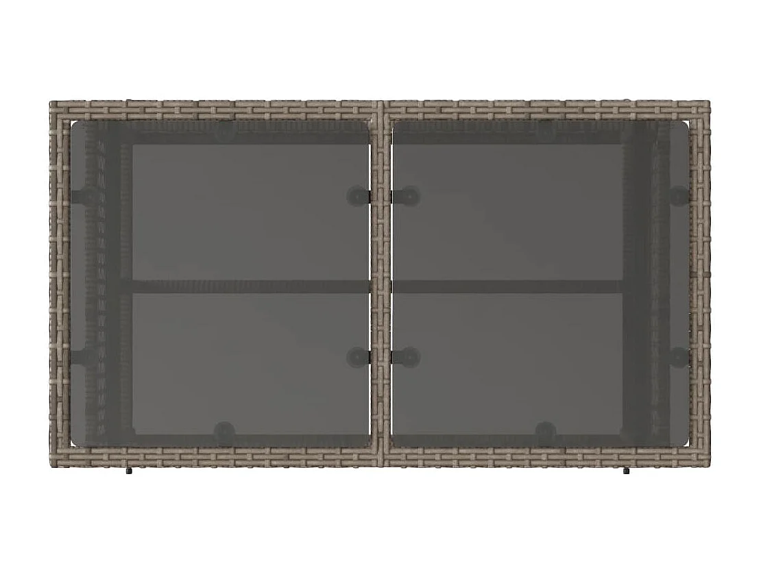 Muebles de jardín con cojines 4 piezas vidrio resina tejido gris