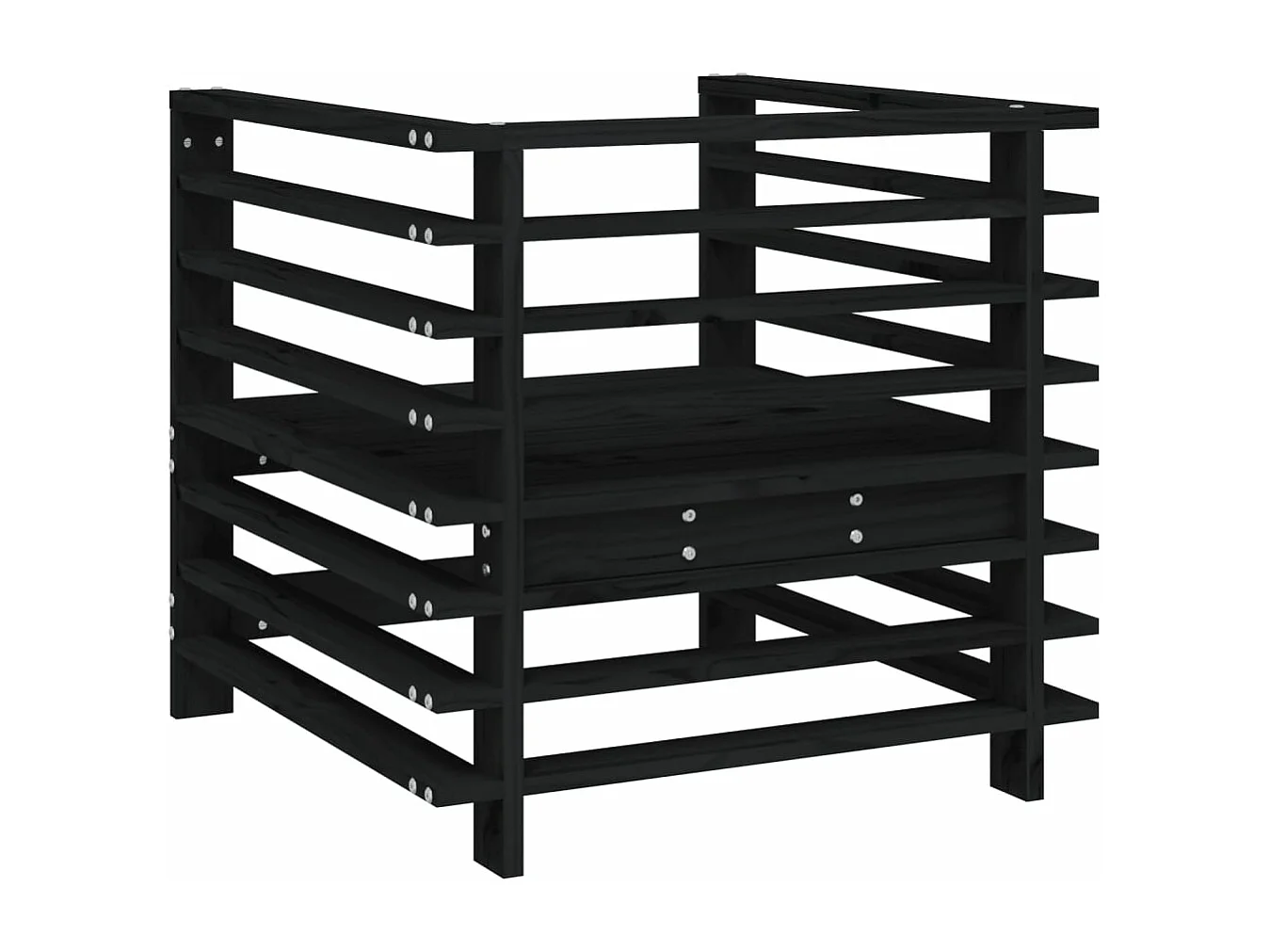 Chaises de jardin lot de 2 noir bois massif de pin