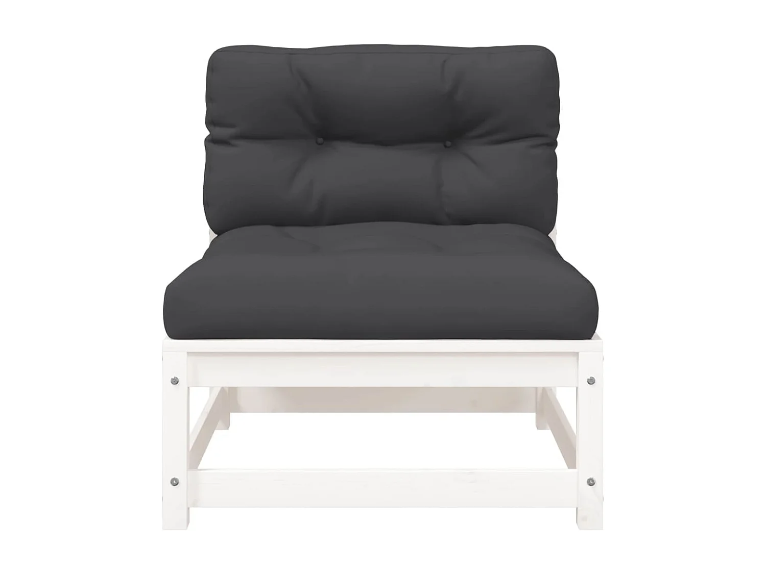 Gartensofas ohne Armlehnen, Kissen 2 Stück aus massivem Kiefernholz