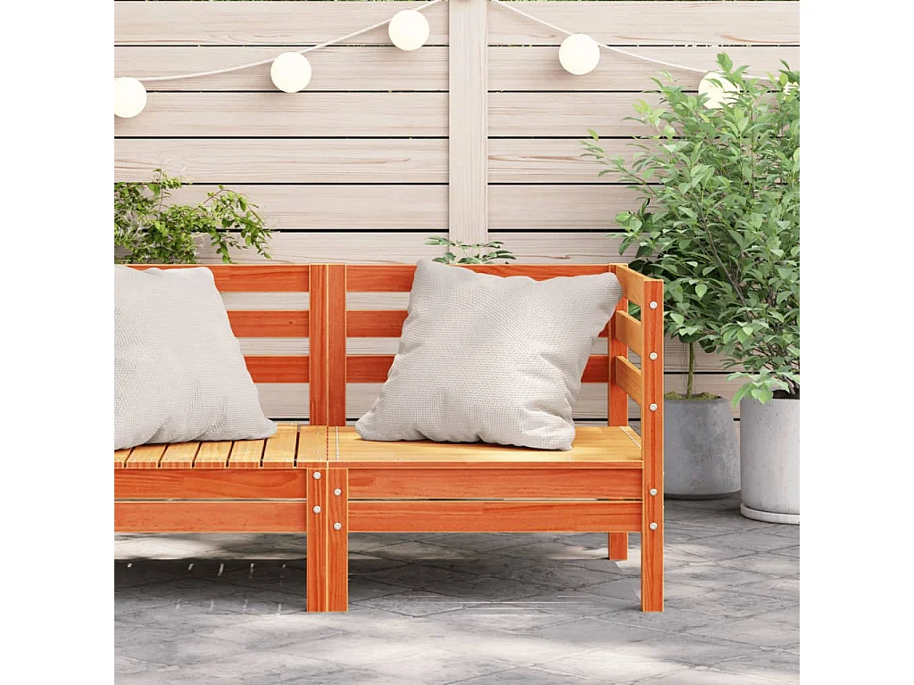 Canapé d’angle de jardin cire marron bois de pin massif