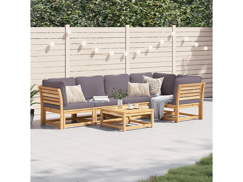 Stück Gartenmöbel mit Kissen aus massivem Akazienholz