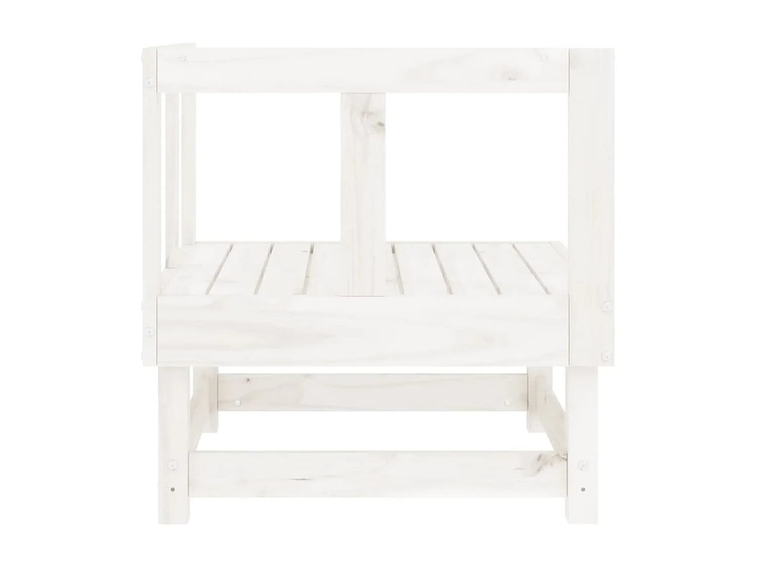 Garten-Ecksofas, 2 Stück, weißes, massives Kiefernholz