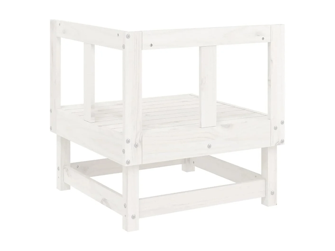 Garten-Ecksofas, 2 Stück, weißes, massives Kiefernholz