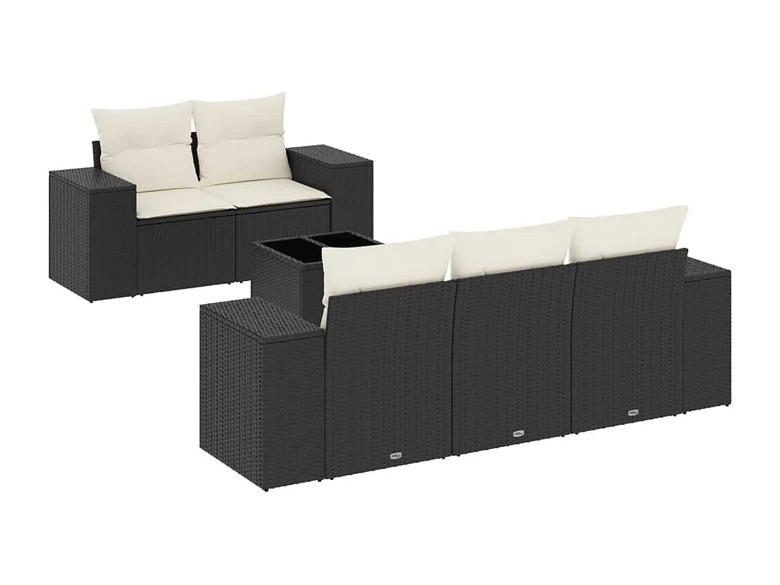 Stück Gartenmöbel mit schwarzen geflochtenen Harzkissen