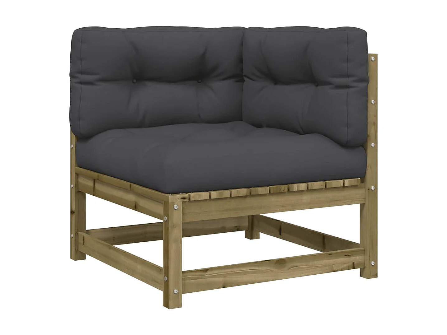 Canapé d'angle de jardin avec coussins et repose-pieds