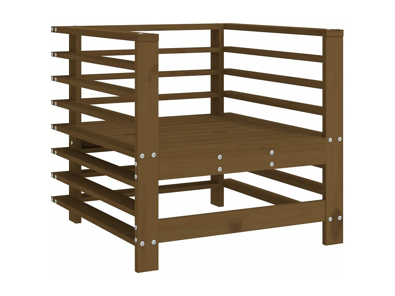 Chaises de jardin lot de 2 marron miel bois massif de pin