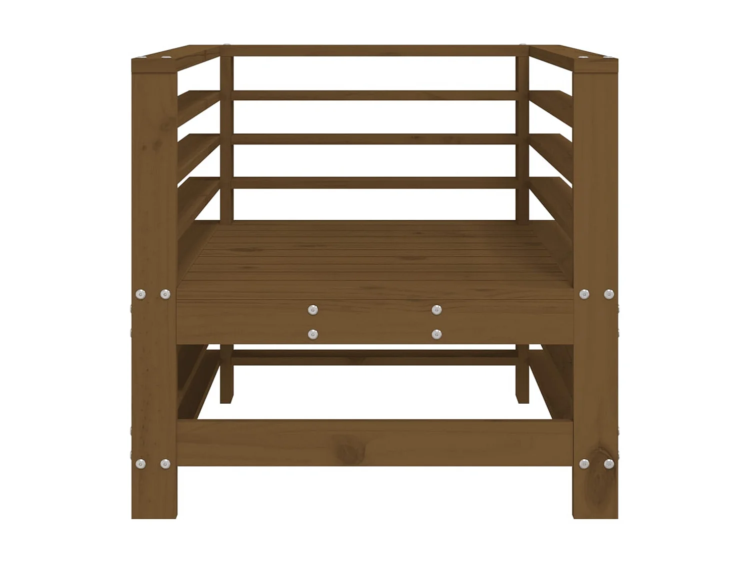 Chaises de jardin lot de 2 marron miel bois massif de pin