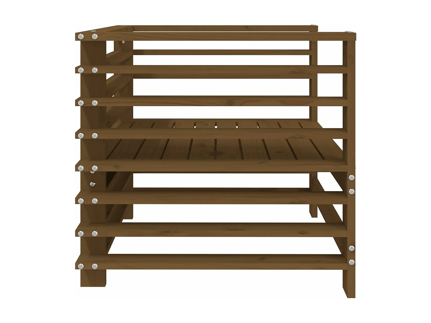 Chaises de jardin lot de 2 marron miel bois massif de pin