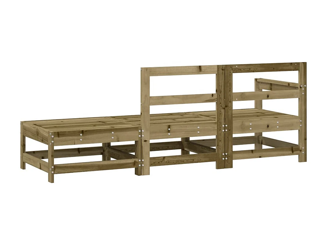 Mobili da giardino 3 pezzi in legno di pino impregnato