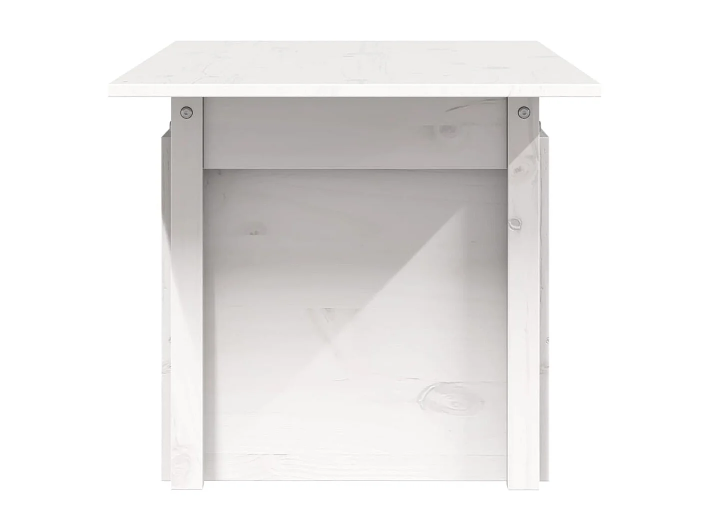 Tavolo da giardino bianco 100x50x75 cm in legno massello di pino