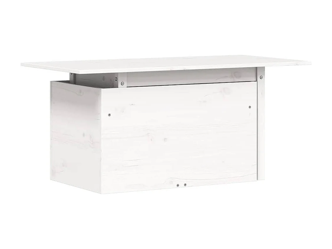 Tavolo da giardino bianco 100x50x75 cm in legno massello di pino