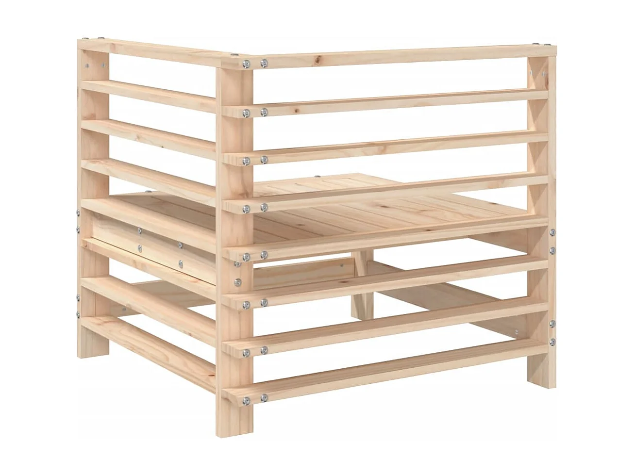 Sofás esquineros de jardín 2 piezas de madera maciza de pino