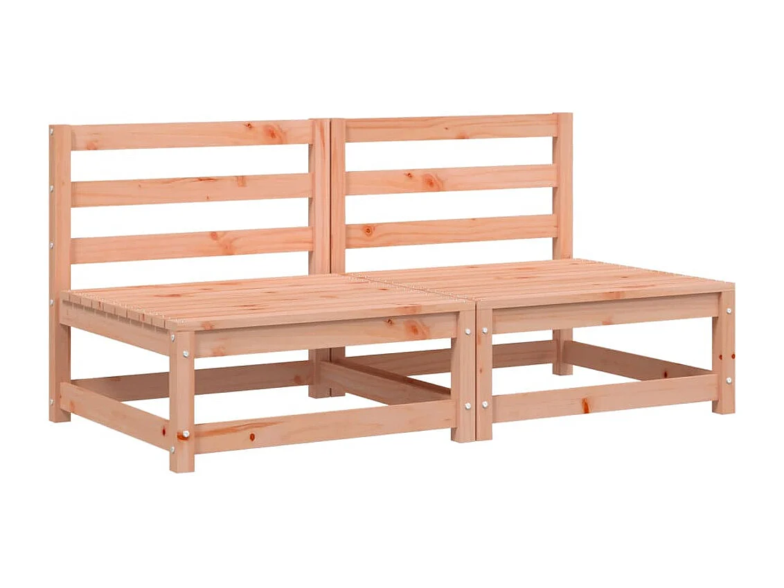 Gartensofas ohne Armlehnen, 2 Stück, massives Douglas-Holz