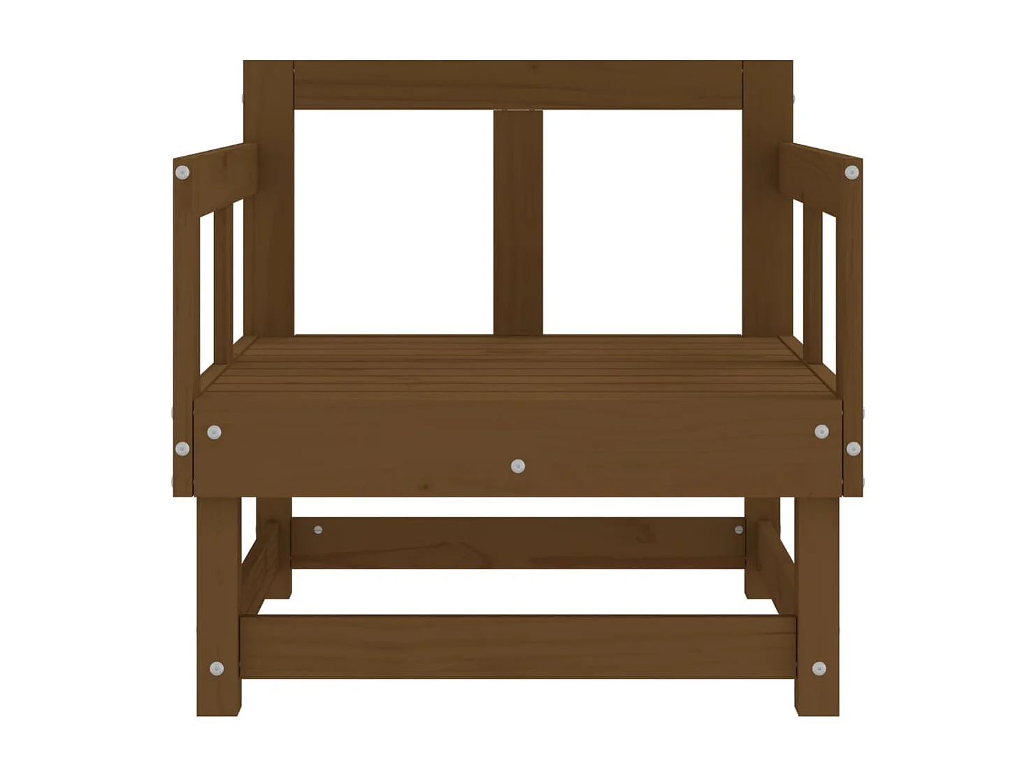 Conjunto de 2 cadeiras de jardim em madeira de pinho maciça castanho mel