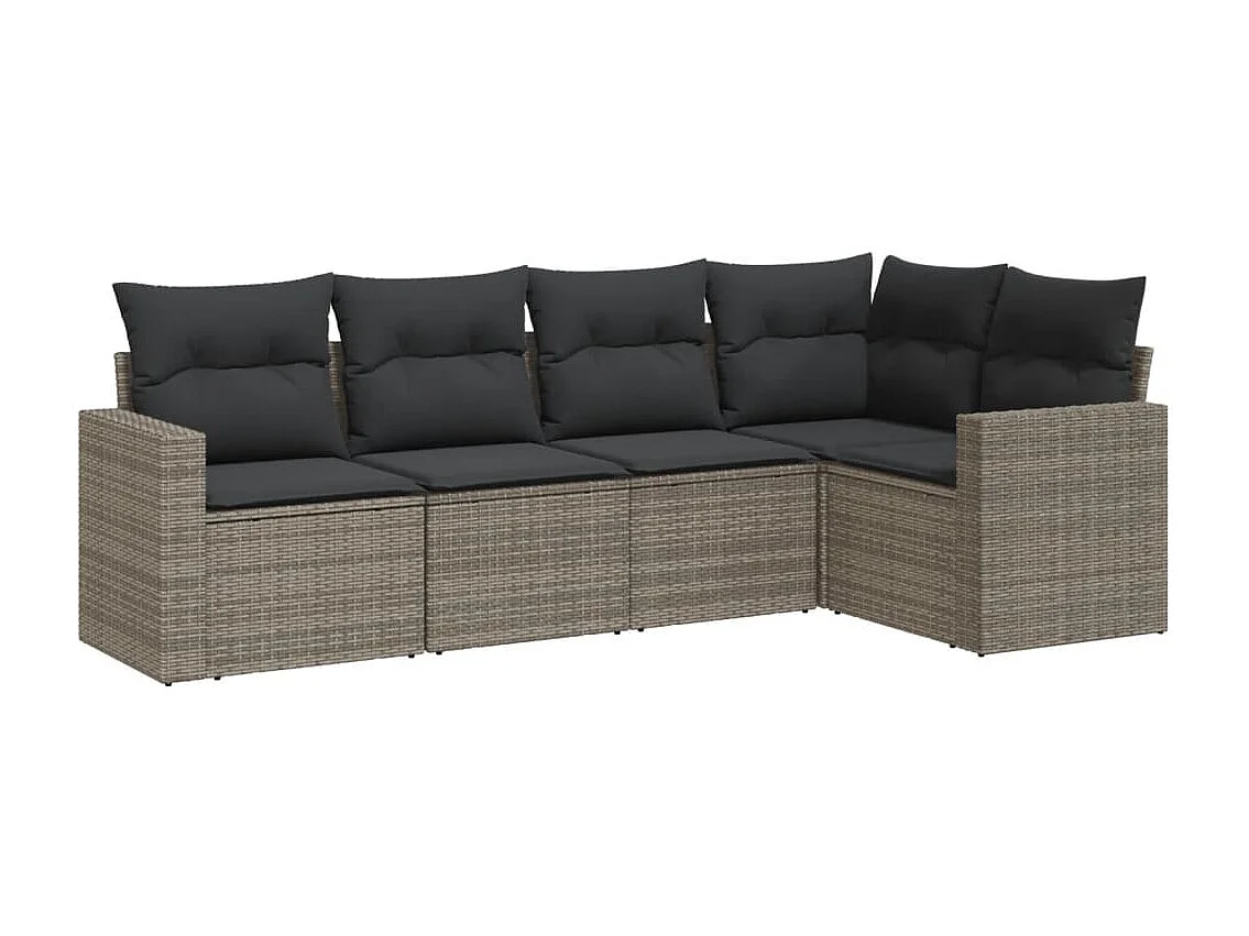 Stück Gartenmöbel mit grauen gewebten Harzkissen