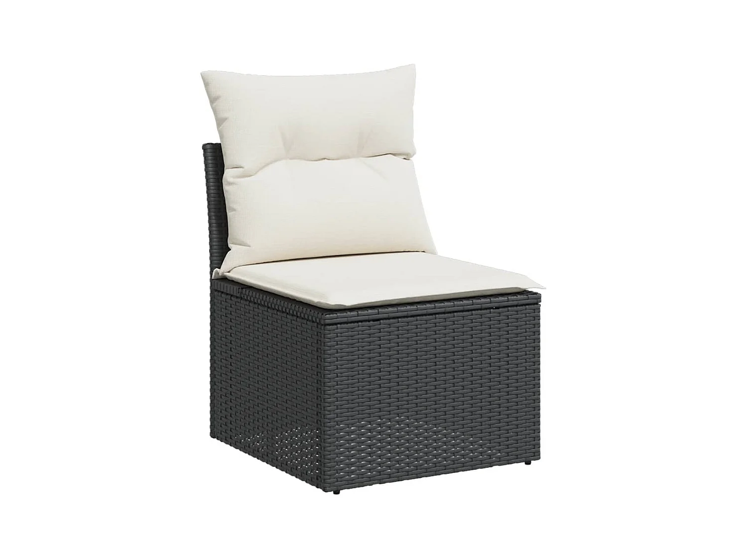 Mobili da giardino 7 pezzi con cuscini in resina intrecciata nera