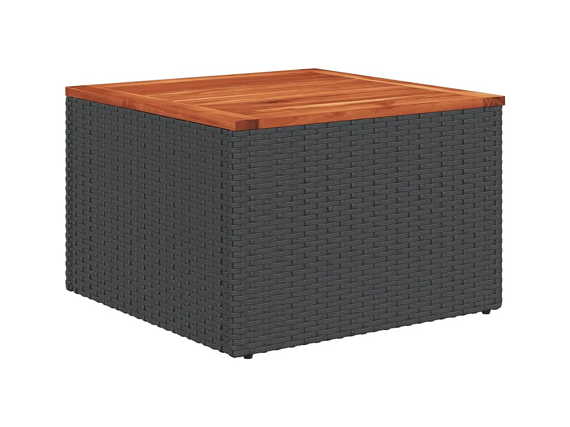Mobili da giardino 7 pezzi con cuscini in resina intrecciata nera