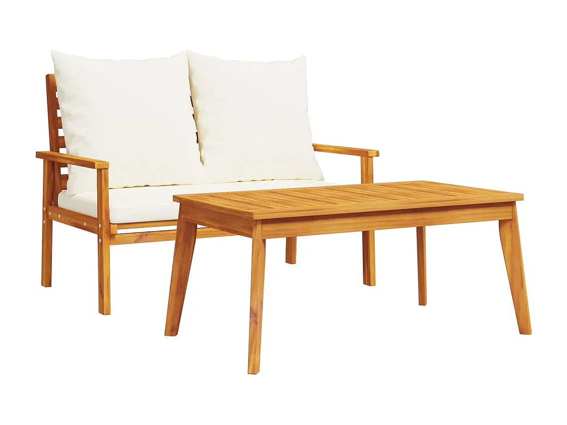 Set da giardino con cuscino in legno massello di acacia