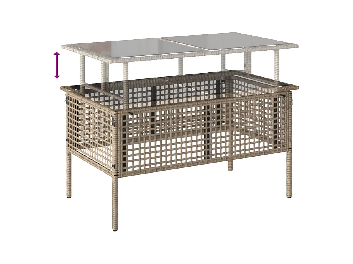 Tuinmeubelen met kussens 4 stuks beige geweven harsglas