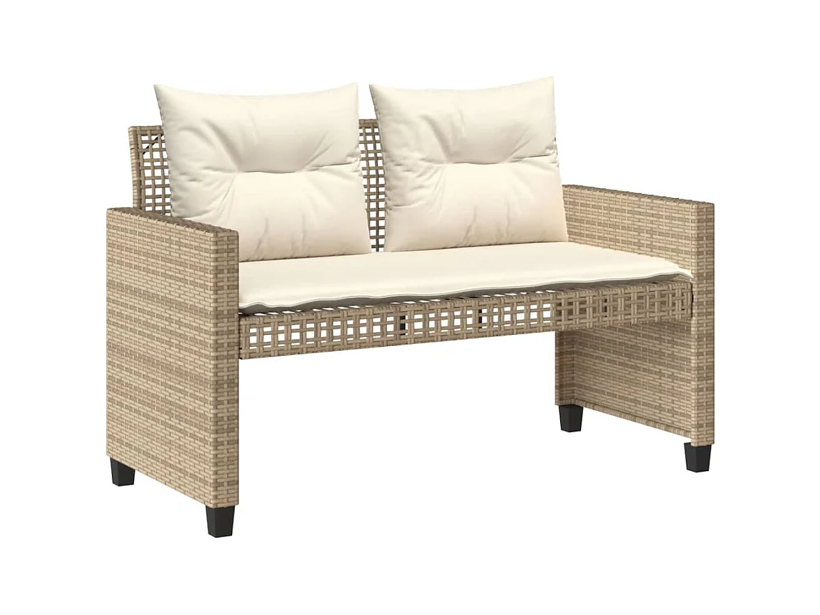 Tuinmeubelen met kussens 4 stuks beige geweven harsglas