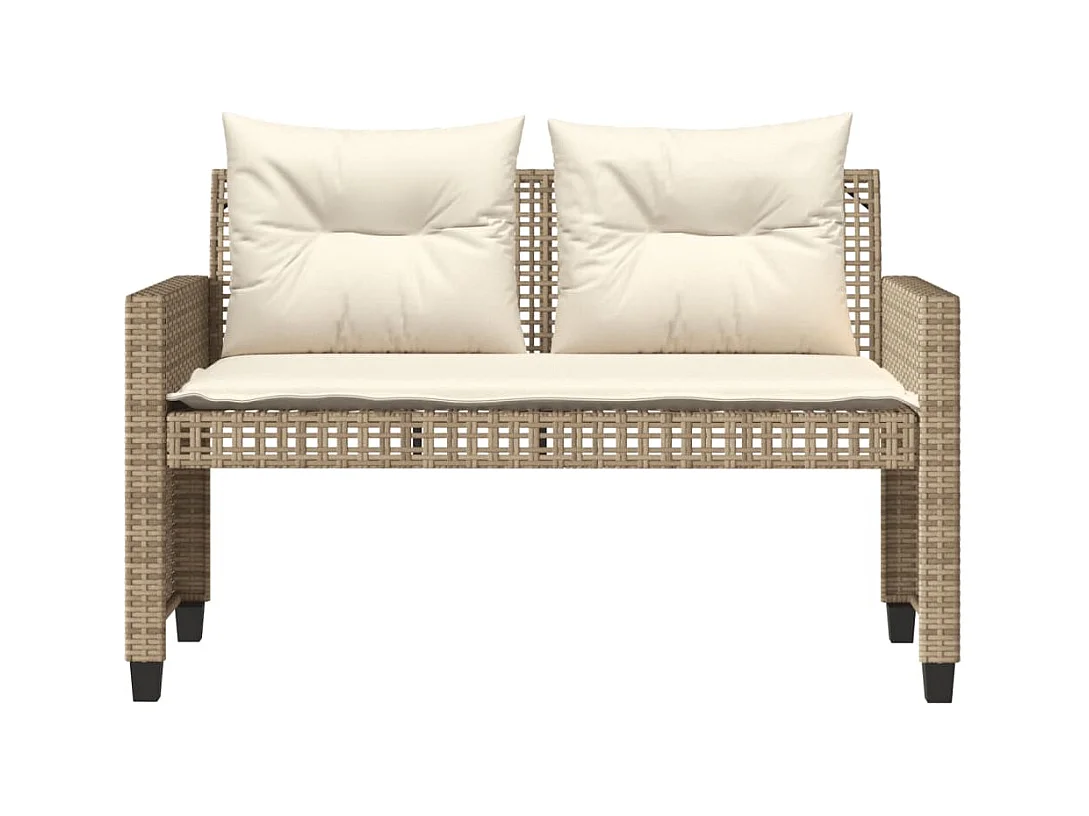 Tuinmeubelen met kussens 4 stuks beige geweven harsglas