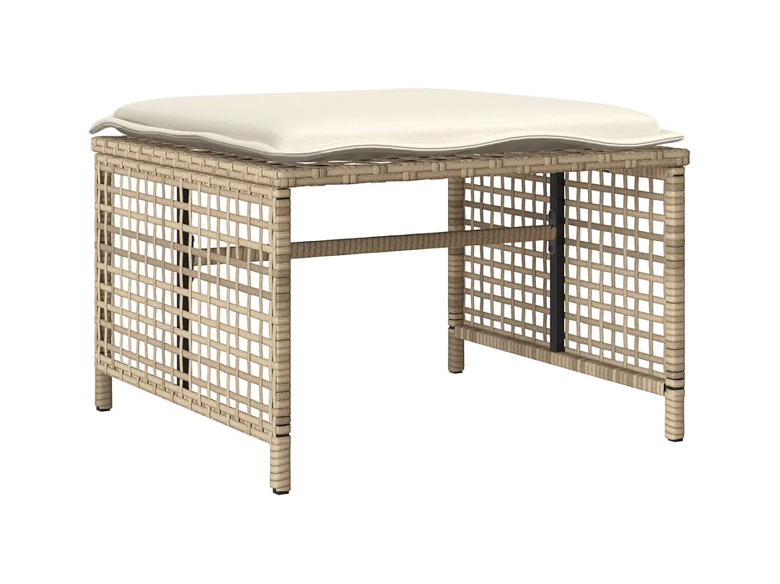 Tuinmeubelen met kussens 4 stuks beige geweven harsglas