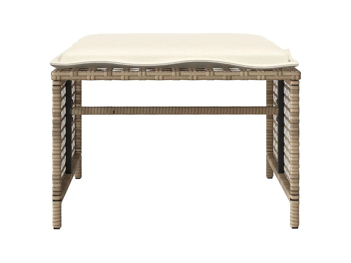 Tuinmeubelen met kussens 4 stuks beige geweven harsglas