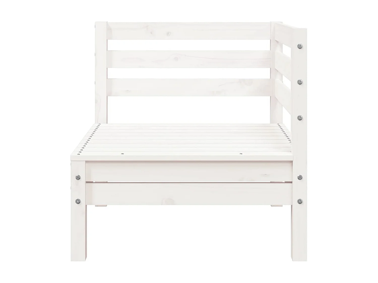 Divano da giardino a 3 posti e poggiapiedi bianco in legno massello di pino