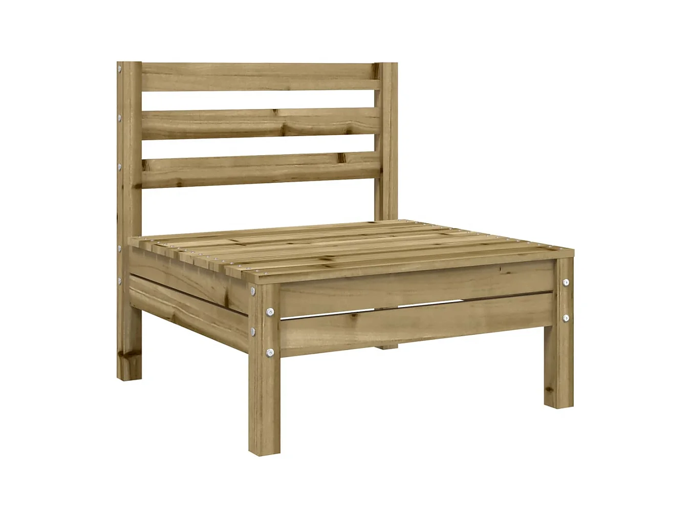 Canapé de jardin sans accoudoirs et coussins bois pin imprégné