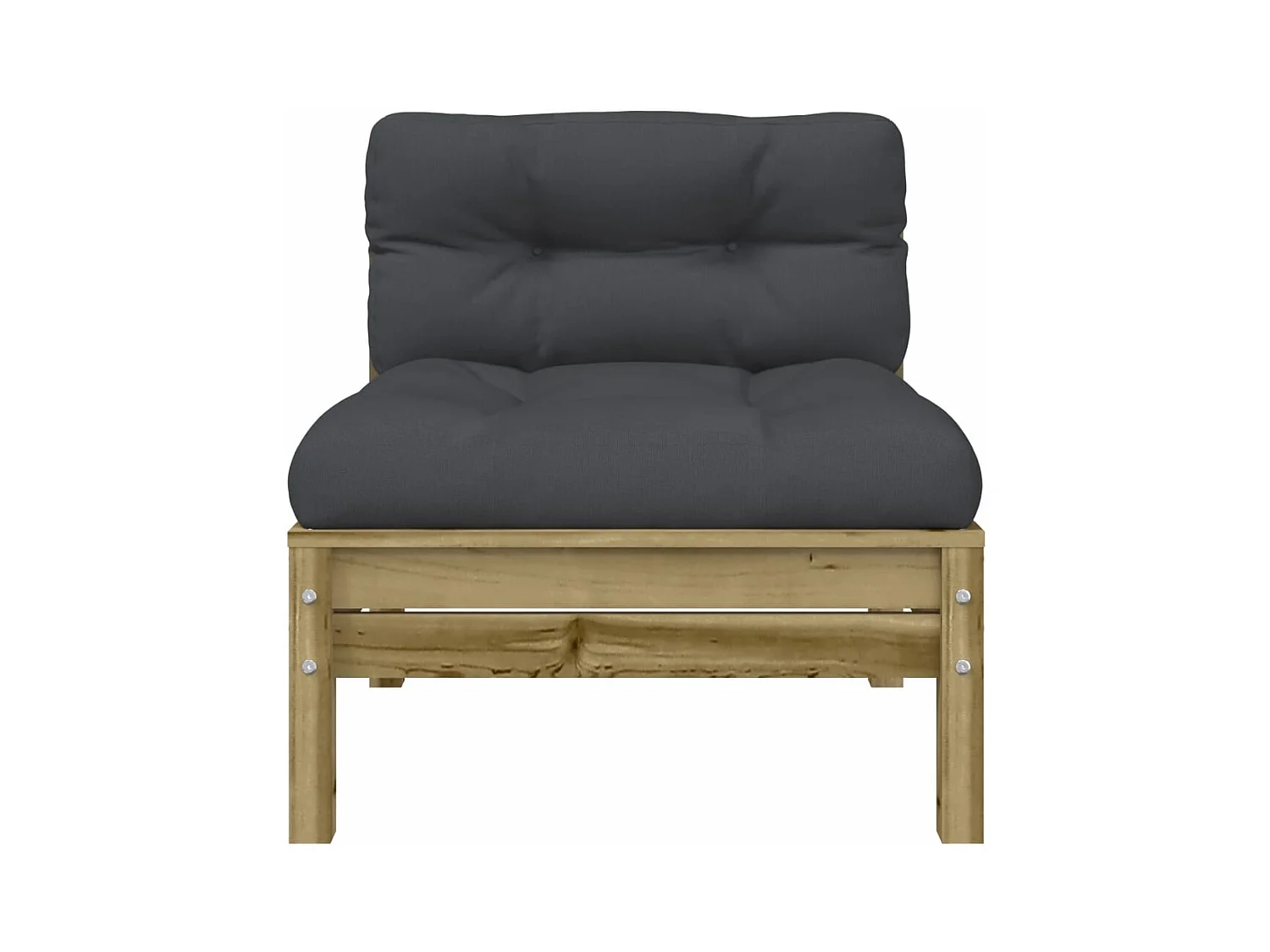 Canapé de jardin sans accoudoirs et coussins bois pin imprégné