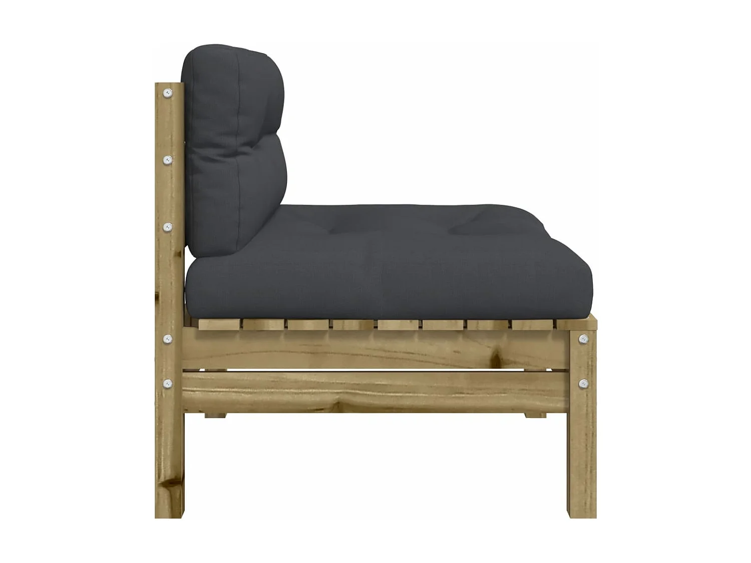 Canapé de jardin sans accoudoirs et coussins bois pin imprégné