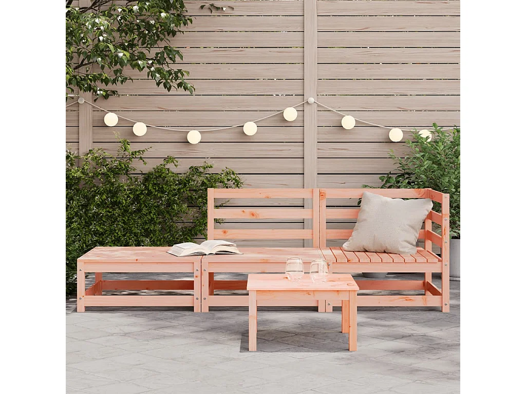 Canapé de jardin avec repose-pieds 2 places bois massif douglas