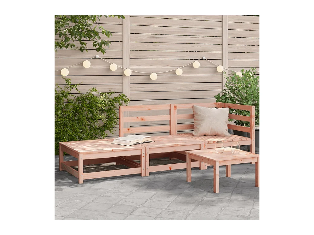 Canapé de jardin avec repose-pieds 2 places bois massif douglas