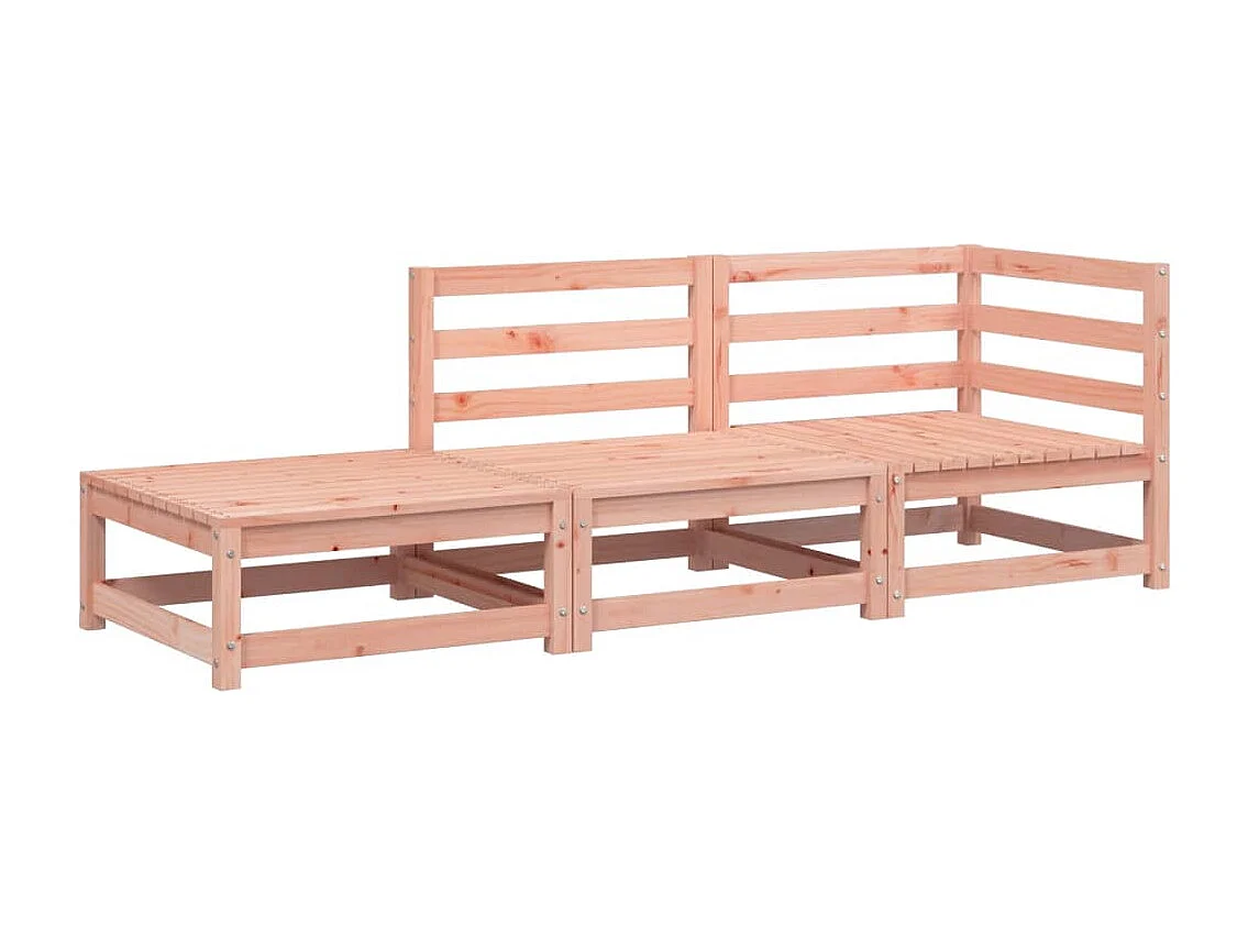 Canapé de jardin avec repose-pieds 2 places bois massif douglas