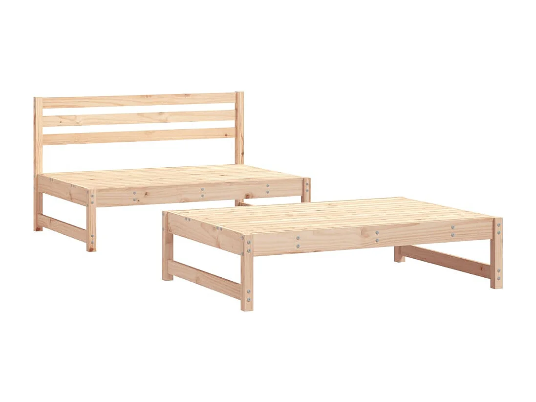 Salon de jardin 2 pcs bois de pin massif