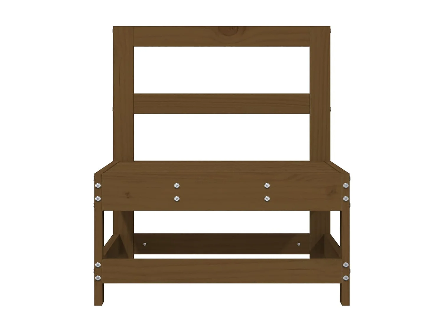 Canapé central de jardin marron miel bois de pin massif