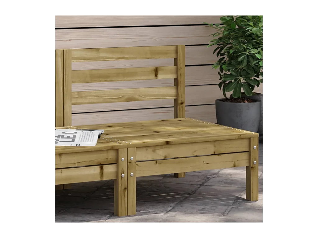 Canapé de jardin sans accoudoirs bois pin imprégné