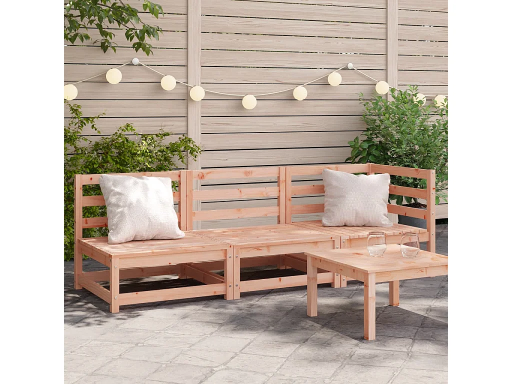 Divano da giardino 3 posti in legno massello di abete Douglas