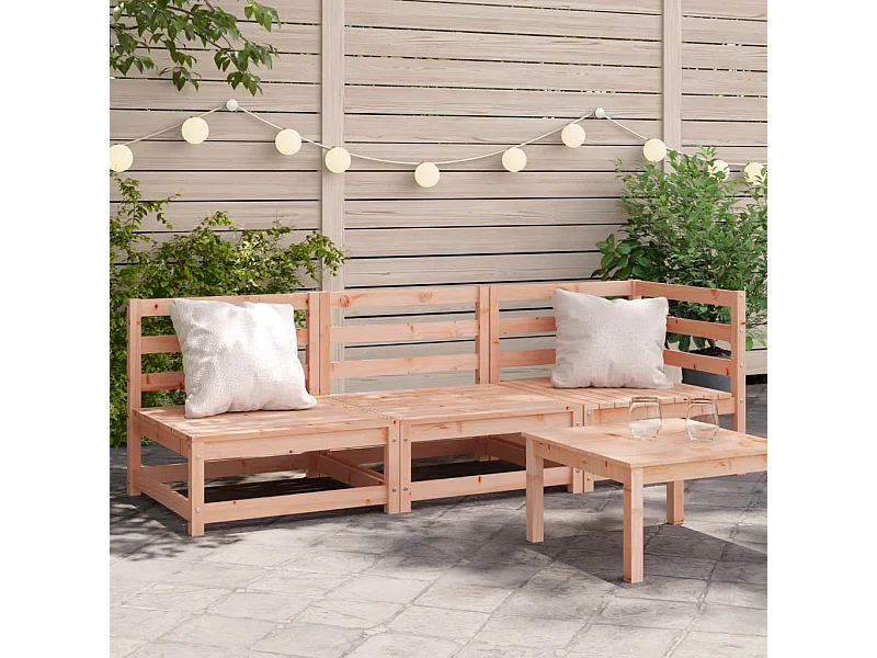 Divano da giardino 3 posti in legno massello di abete Douglas