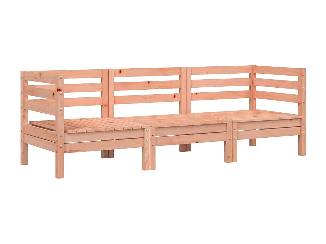 Sofá de jardim de 3 lugares em madeira maciça de abeto Douglas