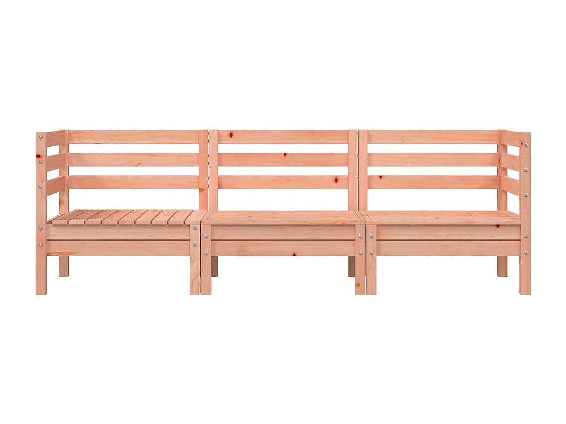 Sofá de jardim de 3 lugares em madeira maciça de abeto Douglas