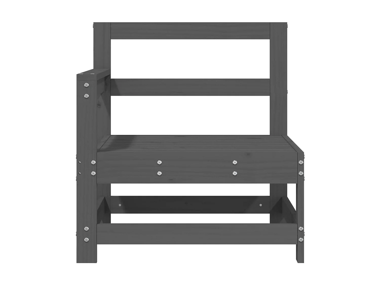 Canapés d'angle de jardin 2 pcs gris bois de pin massif