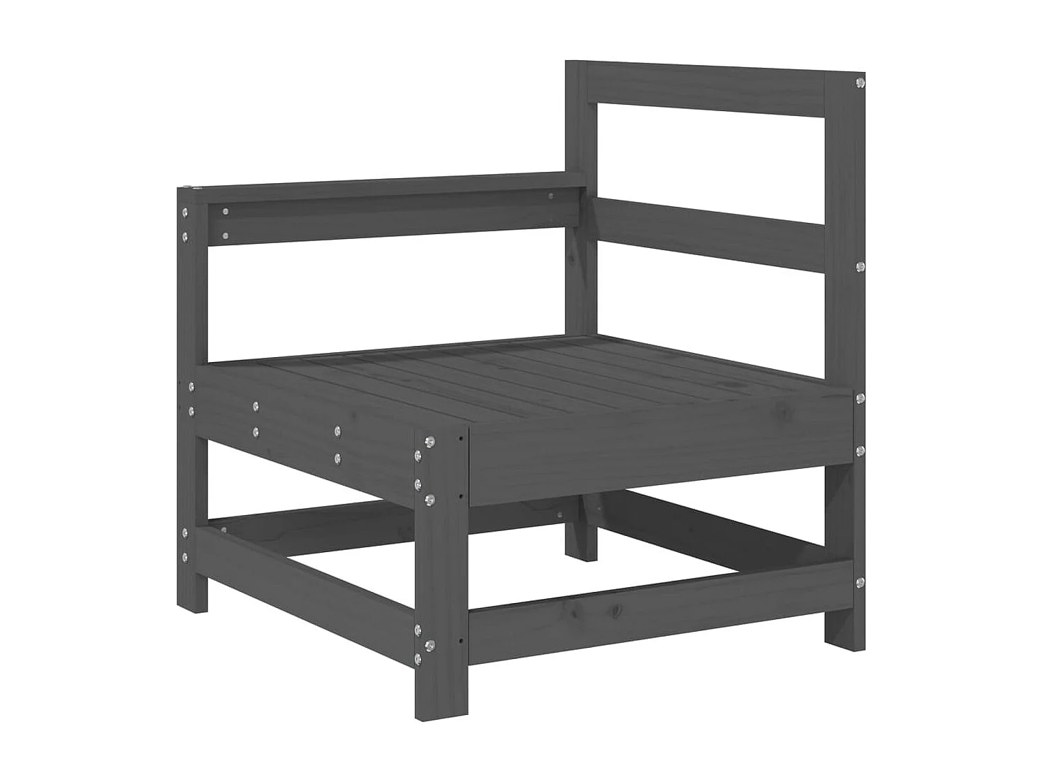 Canapés d'angle de jardin 2 pcs gris bois de pin massif