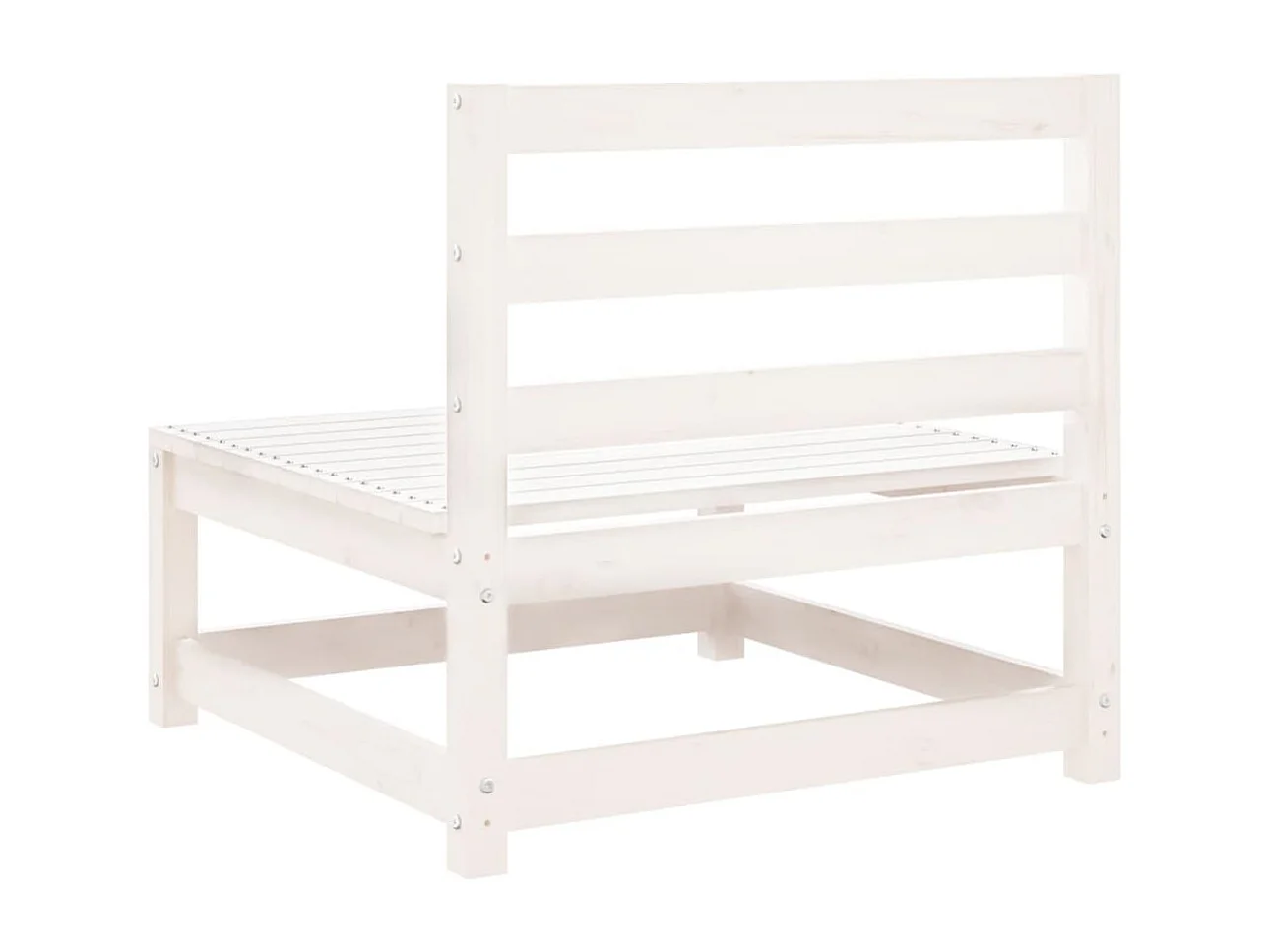 Canapé de jardin sans accoudoirs blanc bois de pin massif