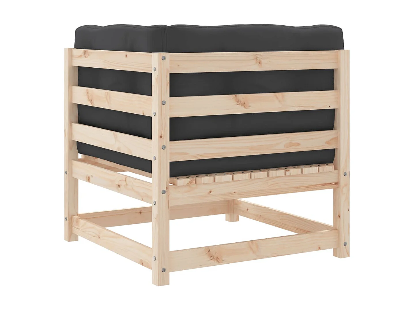 Canapé d'angle de jardin avec coussins bois de pin solide