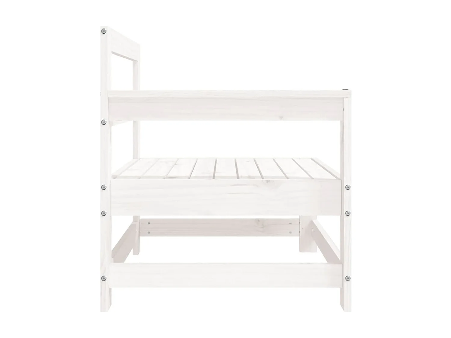 Weißes Gartenecksofa aus massivem Kiefernholz