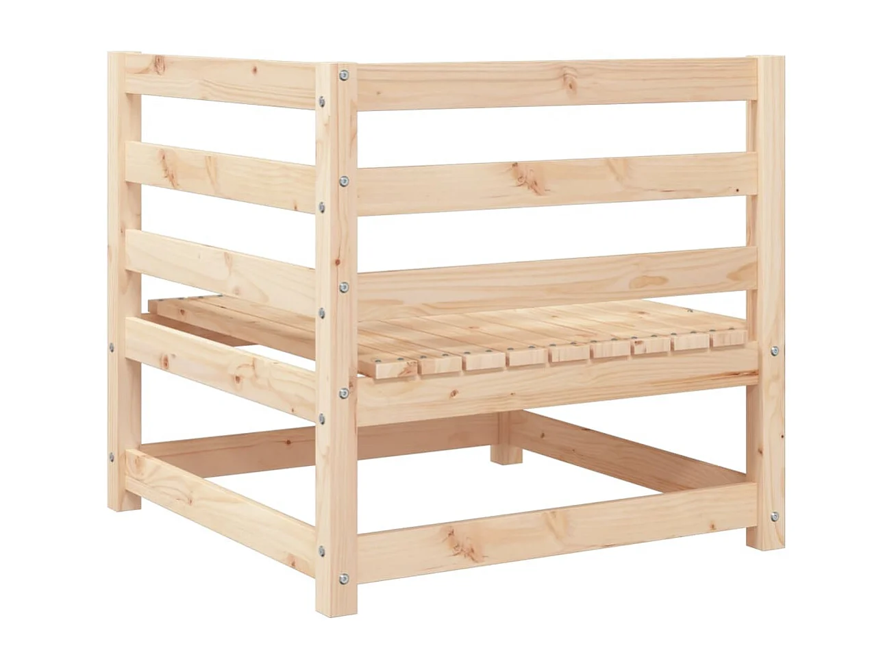 Garten-Ecksofas, 2 Stück, 70 x 70 x 67 cm, massives Kiefernholz