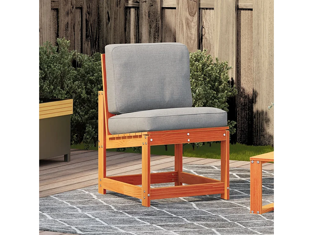 Chaise de jardin cire marron 50,5x55x77 cm bois de pin massif