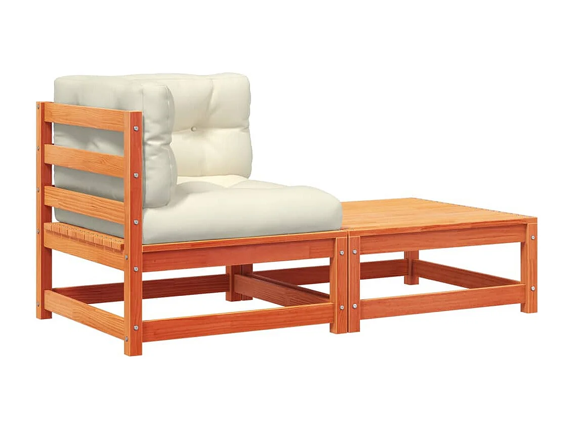 Garten-Ecksofa mit Kissen und Fußhocker